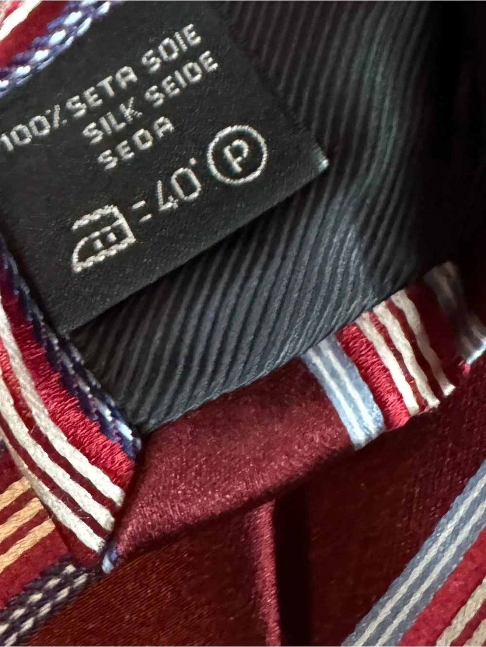 ERMENEGILDO ZEGNA Burgundy Striped Silk Repp Tie - Classic Formal Accessory